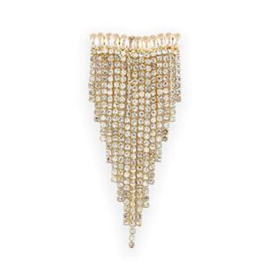Accessher Statement Gold Toned Rhinestones Studded Tassel Earrings for women and girls