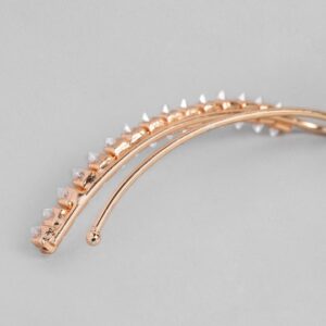 Rose Gold-Plated AD Studded Contemporary Ear Cuff Earrings