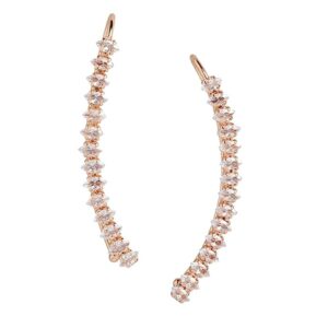 Rose-Gold plated AD Ear chains
