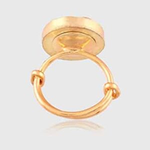 AccessHer Gold Plated Round Shaped Kundan Jadau Finger ring for Women
