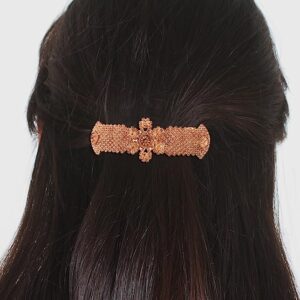 Accessher Gold Plated Designer Studded Back Clip Hair Clip with Rhinestone for Women
