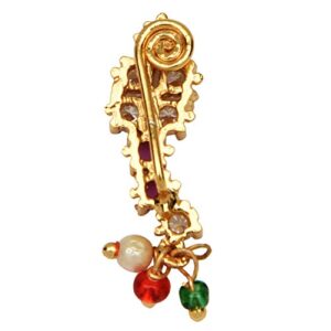 Gold-Plated American Daimond-Studded Clip-On Nose Pin