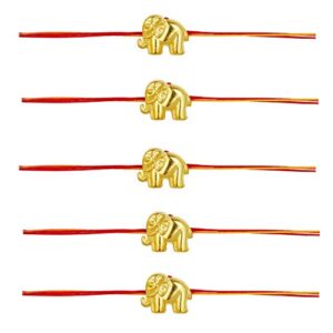 AccessHer Gold Color Acrylic Rakhi Pack of 5