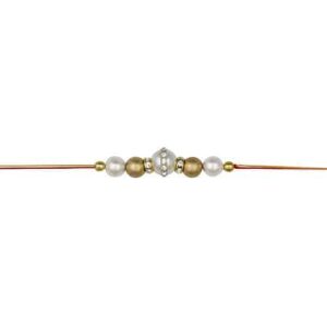 AccessHer Gold Color Pearls Rhinestone Rakhi Pack of 20