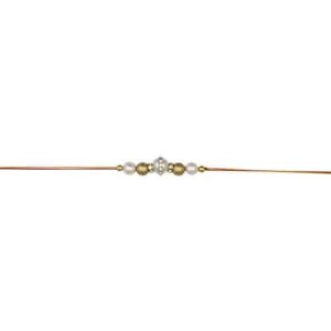 AccessHer Gold Color Pearls Rhinestone Rakhi Pack of 4
