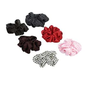 Set of 6 Polka dotts elasticated scrunchies in Multicolor