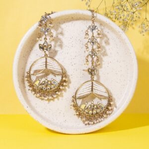 Gold Plated Chandelier Earrings with Ear Chains