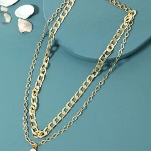 Gold-Plated & White Brass Layered Chain