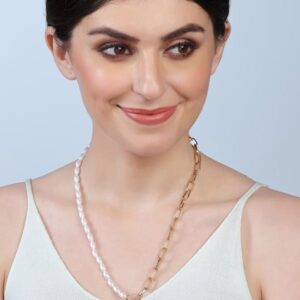 Gold-Plated & White Brass Layered Necklace