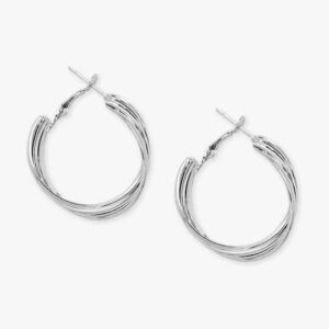 Silver Plated Statement Circular Hoop Earrings