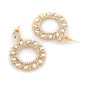 Gold Plated Sparkling Circular Earrings