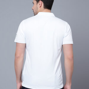 White Half Sleeves Flat Collar With Pocket NirmalNet T-Shirts
