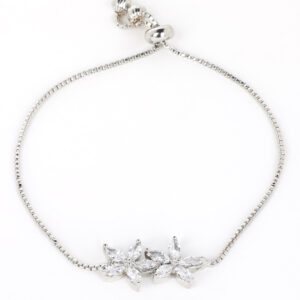 Minimal Silver Floral Bracelet