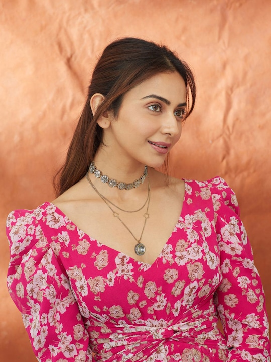 Brass Gold-Plated Layered Necklace With Rakul Preet