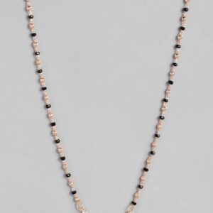 Rose Gold-Plated Black Beaded Mangalsutra