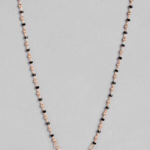 Rose Gold Plated Black Beaded Mangalsutra