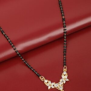 Gold-Plated & Black Beaded Mangalsutra