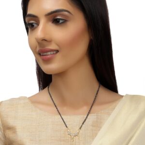 Gold-Plated & Black Beaded Mangalsutra