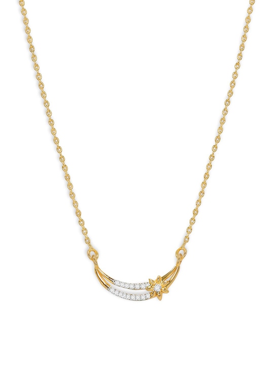 Gold-Toned & White Brass Gold-Plated AD Studded Necklace