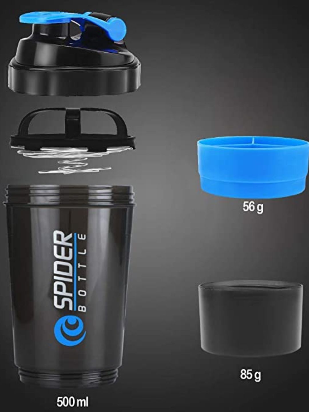 Kasrat Spider Shaker Bottle 500 ML – BLUE