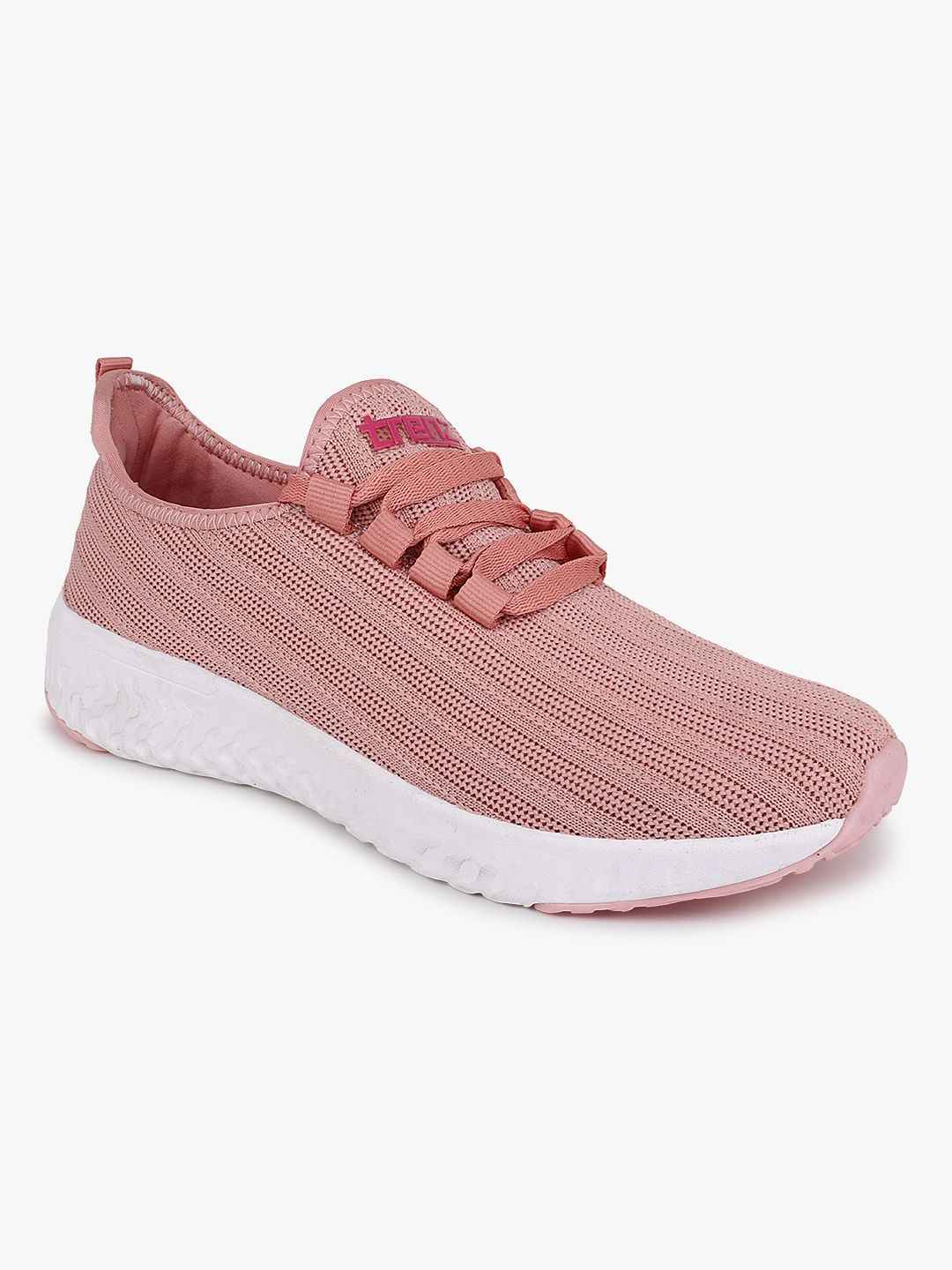 Trenz Knit Baby Pink Women Walking Shoes