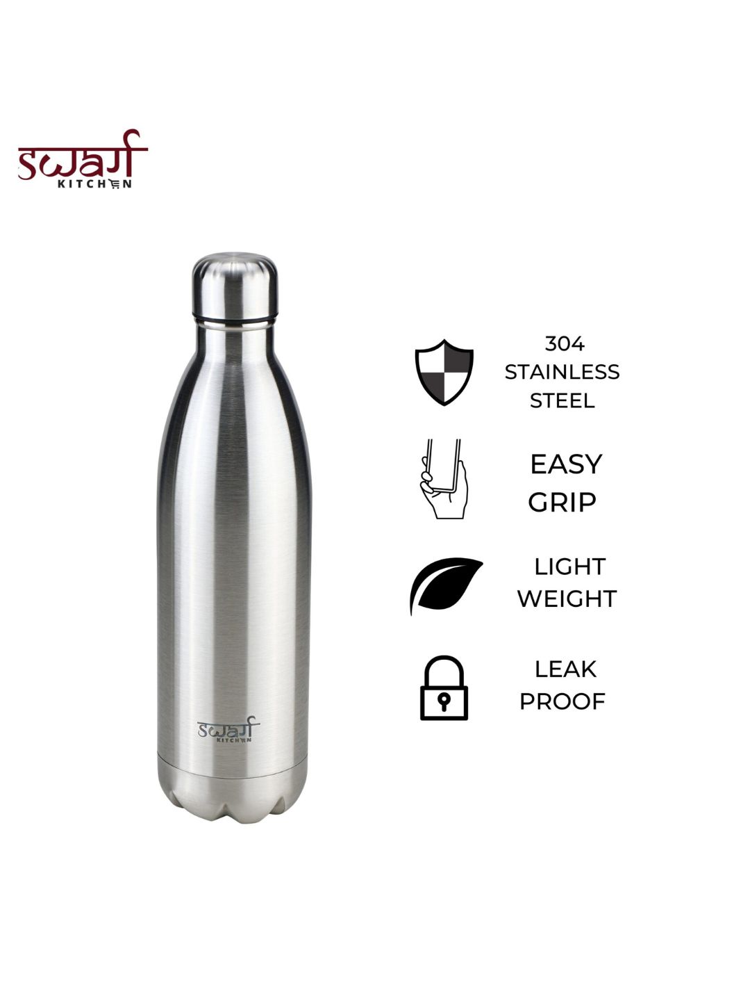 Swarg Kitchen Stainless Steel Insulated 24 Hours Hot or Cold Bottle Flask Swarg Kitchen Stainless Steel Insulated Bottle Flask 1000ml