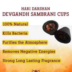 Hari Darshan Devgandh Sambrani Loban Dhoop Cups with Burner Plate (12 Cups Each)