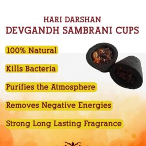 Hari Darshan Devgandh Sambrani Loban Dhoop Cups with Burner Plate (12 Cups Each)