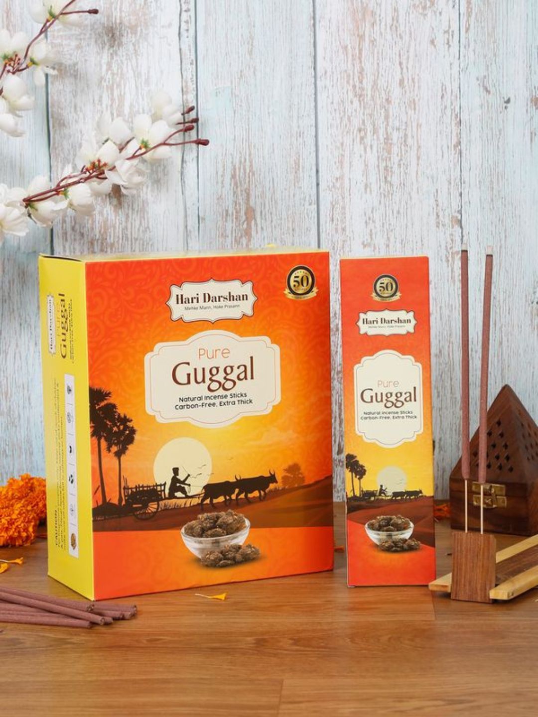 Hari Darshan Pure Gugal Natural Incense Sticks Carbon Free Agarbatti -60g