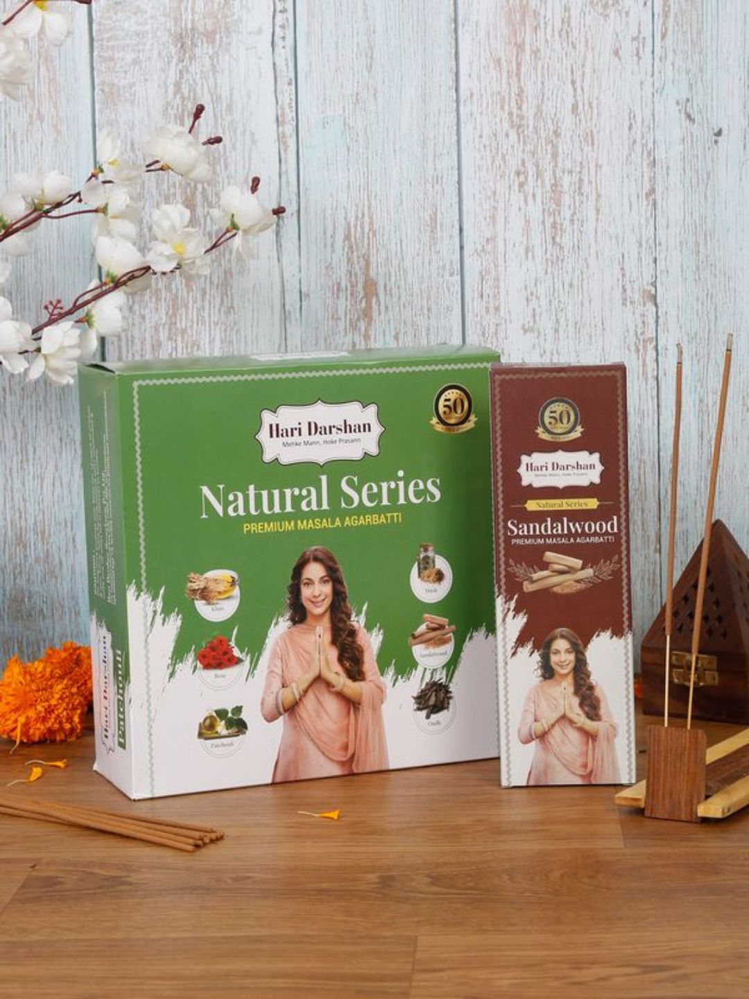 Hari Darshan Sandalwood Premium Masala Agarbatti Natural Incense Sticks – 60g