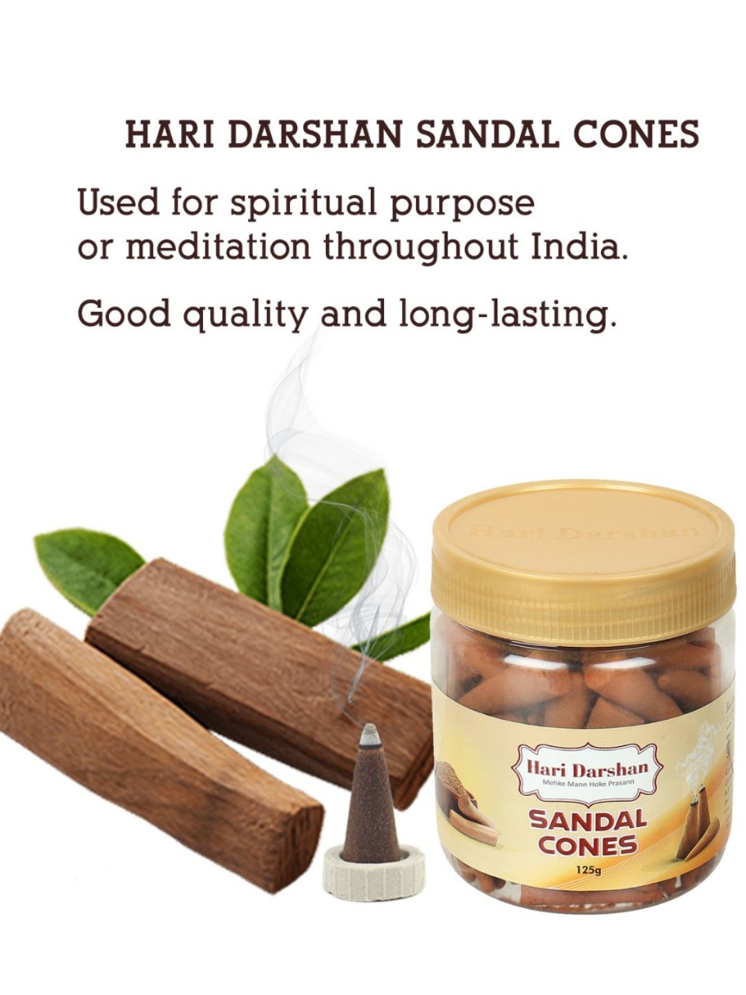 Hari Darshan Dhoop Jar Cones – Sandal (125g)