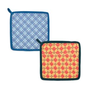 Indigifts Oven Microwave Pot Holders Set of 2| 8 x 8 Inch| Kitchen Cooking & Baking – Heat Resistant| Thick & Safe| Protection of Hands from Hot Utensils| Grill | Fabric- Cotton Duck | Poly Matty