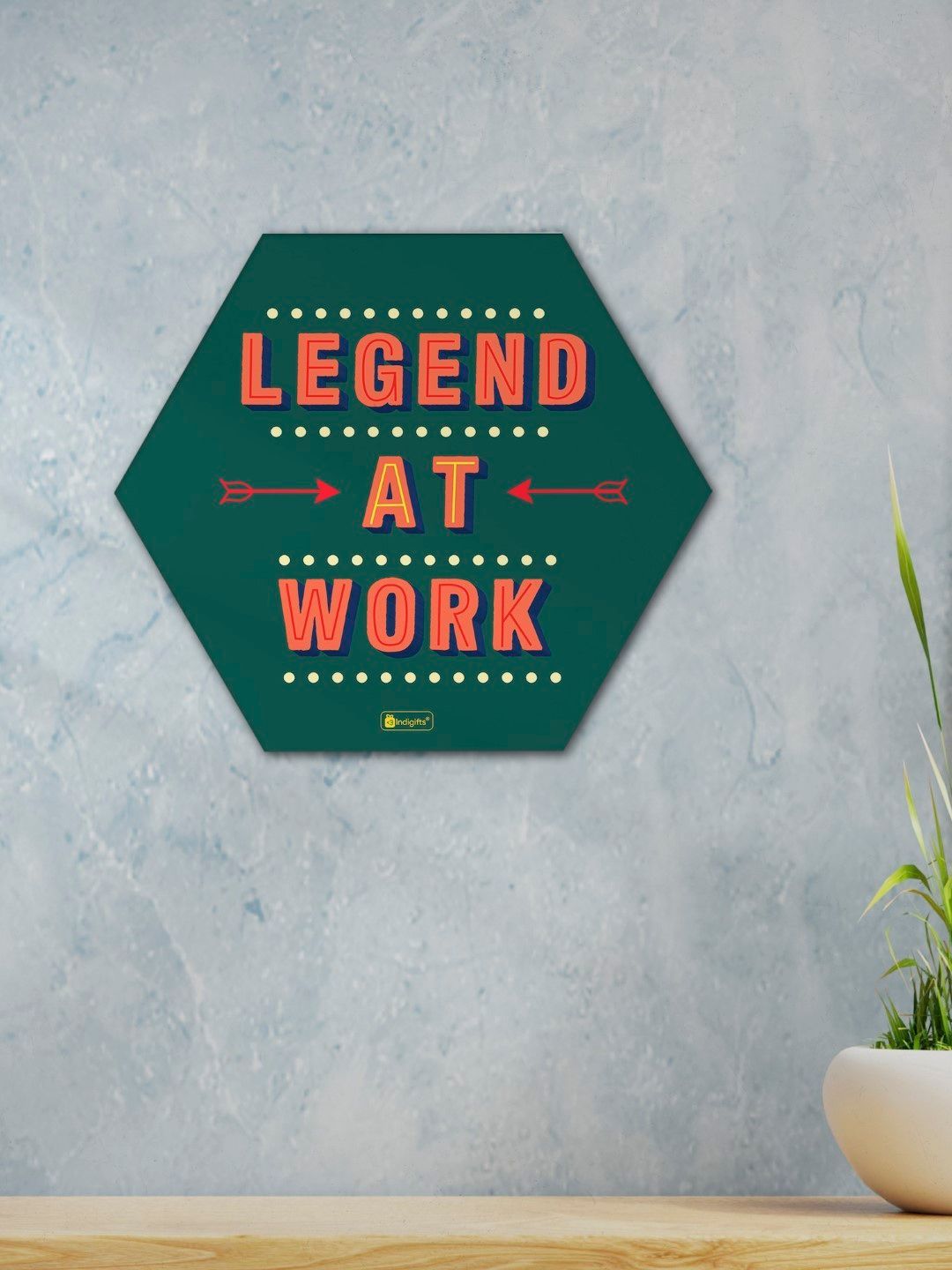 Indigifts Hexagon Poster Frame Set Legend at Work Quotes Printed Poster Frame, Room D?cor, Room Decoration Items, Home Decorative Gift Item, Decor Items for Living Room, Bedroom, Kitchen Corner