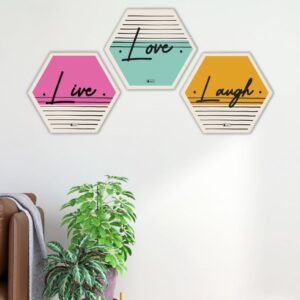 Indigifts Diwali Decoration for Home Hexagon Wall Decor Poster Frame- Set of 3, Wall Decoration Items for Frame, Wall Decoration Items for Frame, Poster Frames For Wall, Hexagone Frames Wall