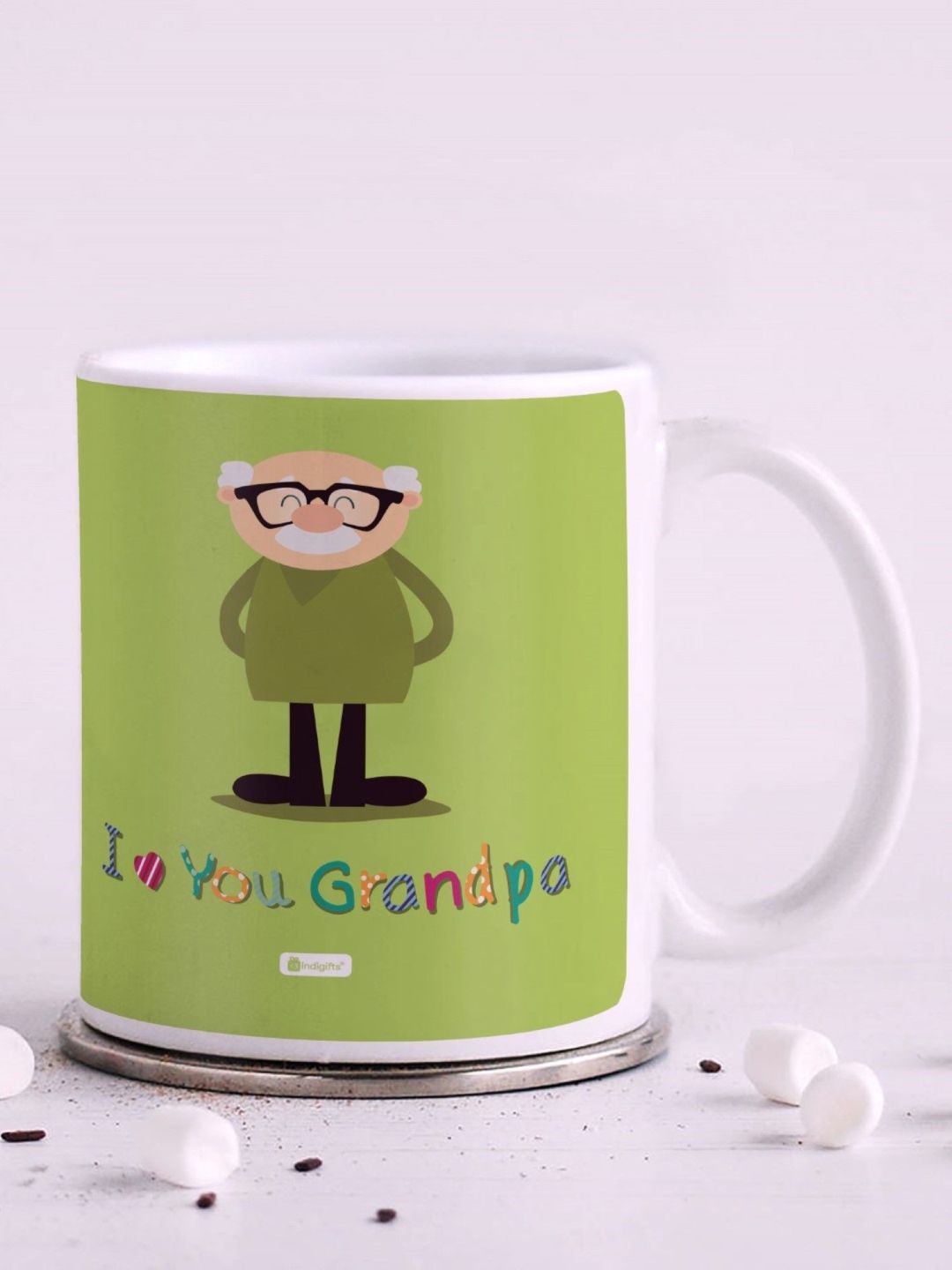Placeholder Indigifts I Love You Grandma Grandpa Coffee Mug Set of 2 | Printed Ceramic Coffee Mug 325 ml | 3 Layer Safe Packaging | MATERIAL: White Ceramic| High Quality Digital Printing| Premium Quality