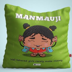 Manmauji Green Printed Cushion Cover Set with Filler