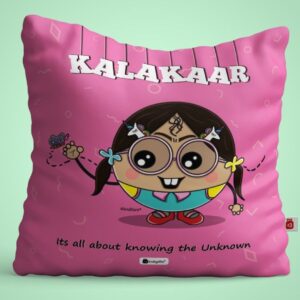 Kalakaar Printed Satin Cushion Cover with Filler