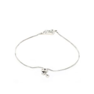 ACCESSHER Stunning Silver Plated Delicate American Diamonds Embellished Heart Shape Design Minimal Bracelet with Pull String Closure for Women and Girls